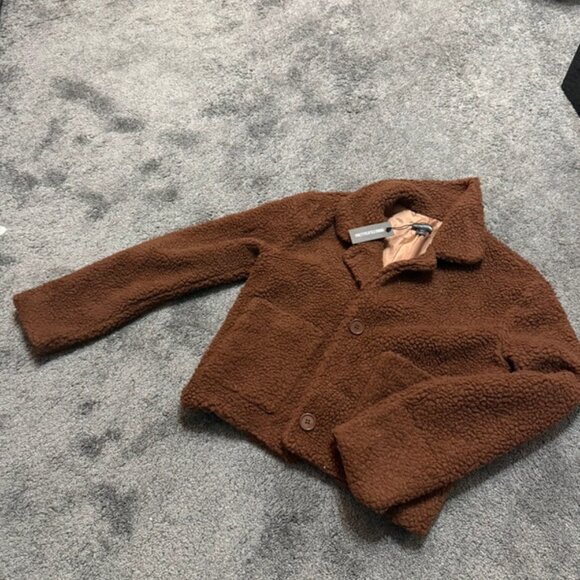 Cropped teddy coat - Picture 1 of 3